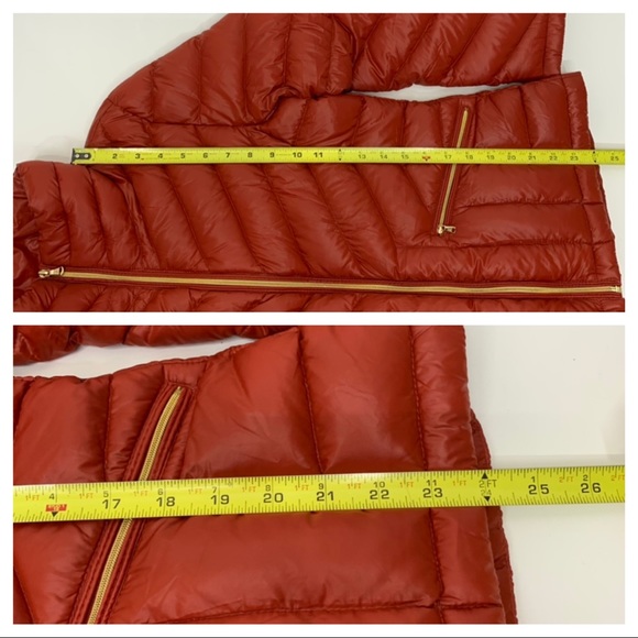 Kenneth Cole Reaction Russet Orange Down Filled Jacket Puffer Coat Fall Winter - Picture 16 of 16